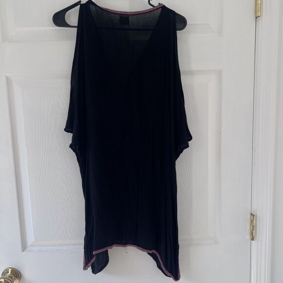 O'Neill Black Embroidered Cover-Up-Size M - Picture 2 of 6